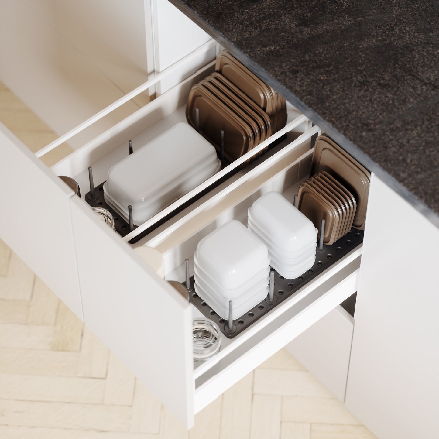 Umbra Set Of 2 Peggy Charcoal Drawer Organisers