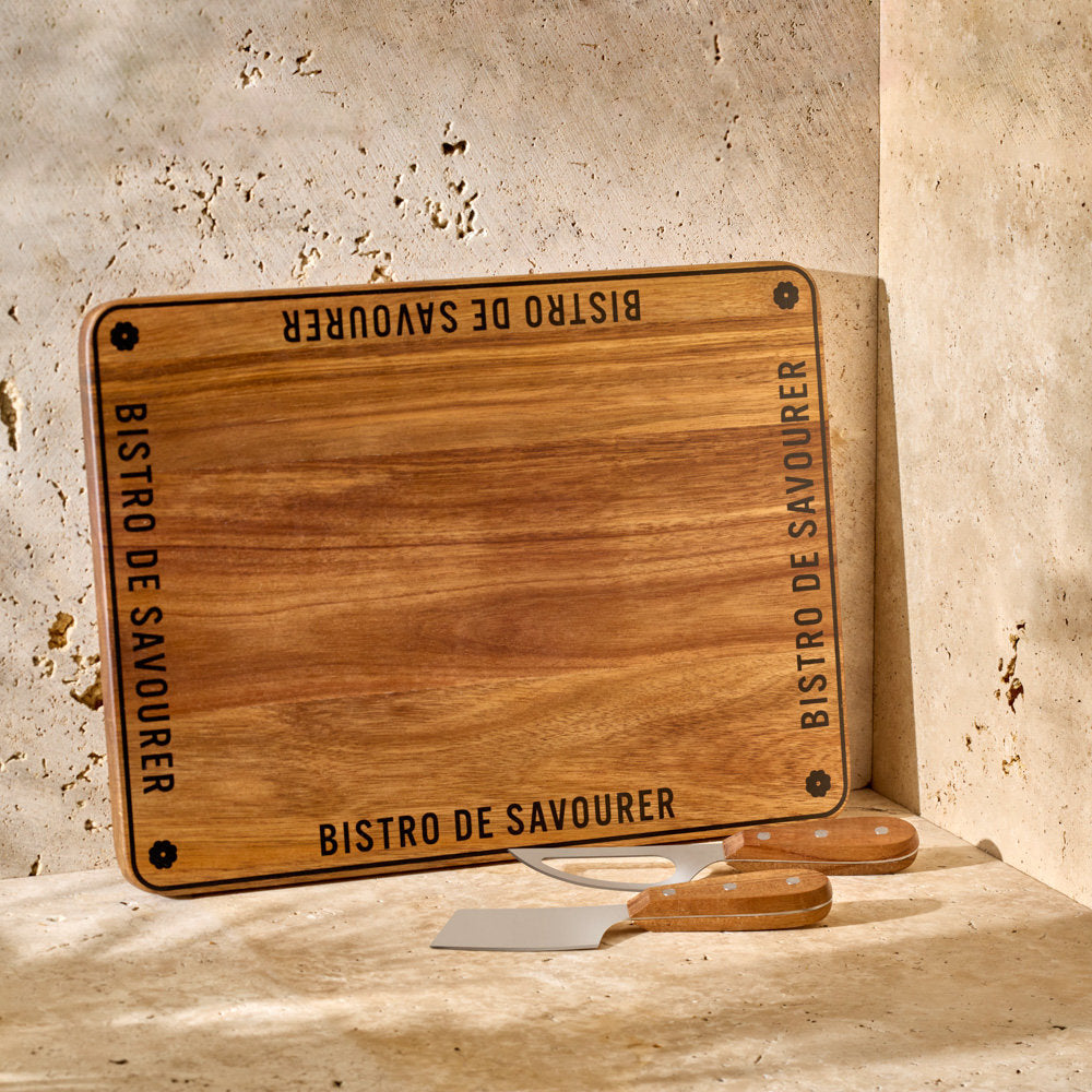 Salt & Pepper Bistro Board and Knife Set