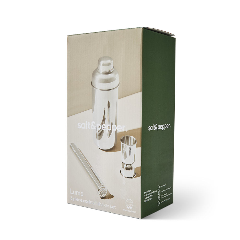 Salt & Pepper Lume Cocktail Shaker 3pc Set