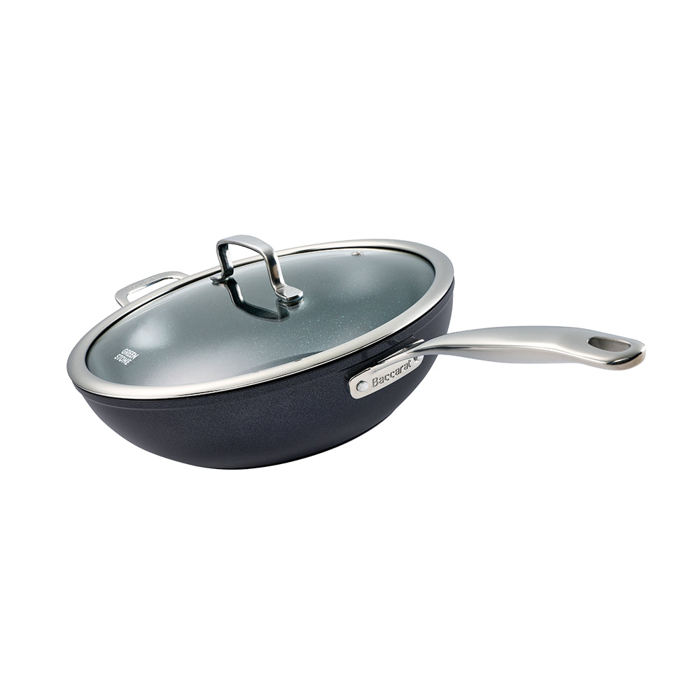 Baccarat GREEN STONE Wok With Lid 30cm
