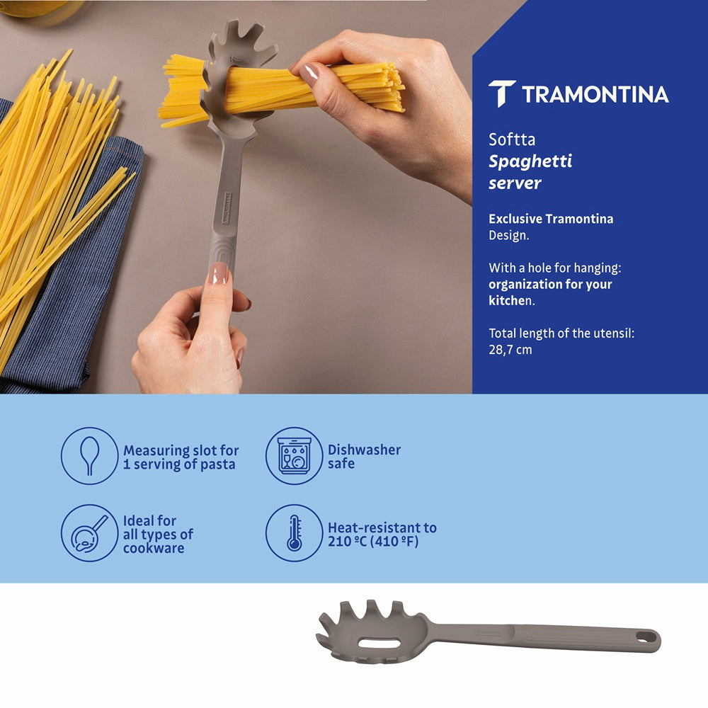 Tramontina Soffta Pasta Spoon Grey