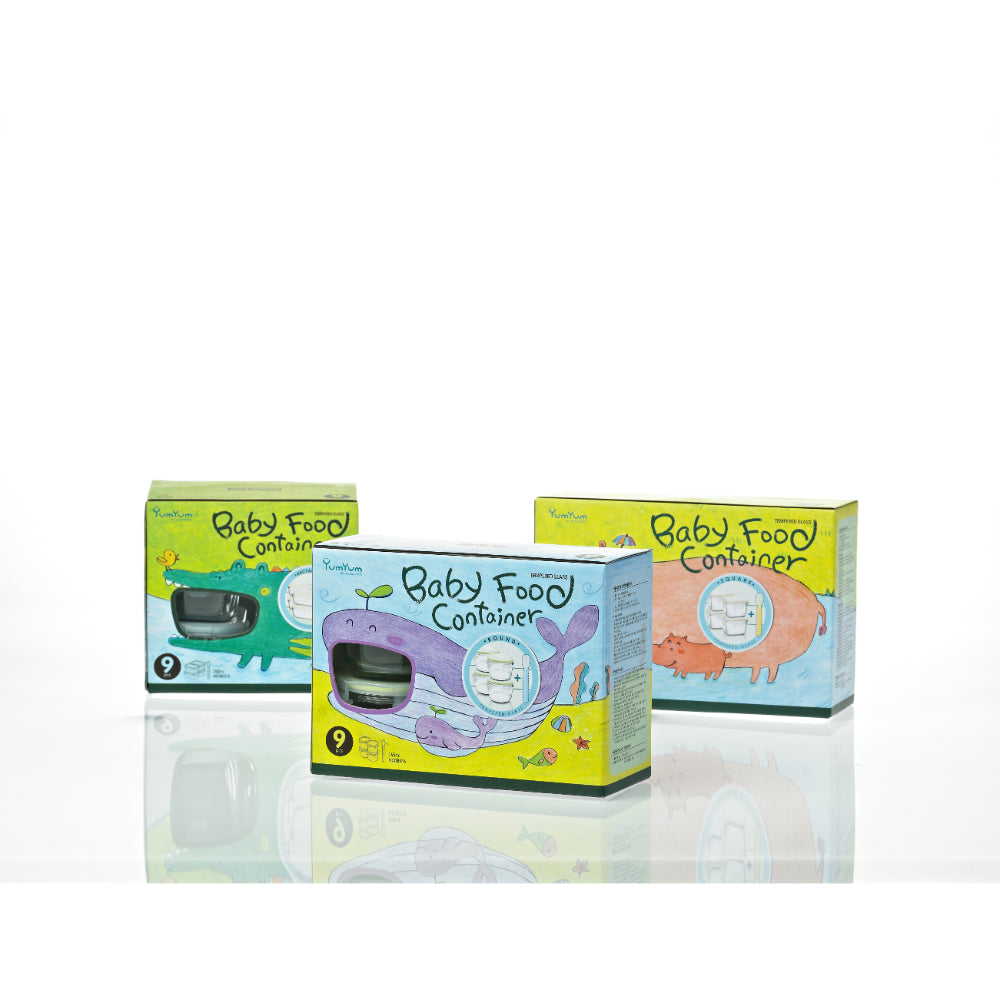 Glasslock 5 Piece Rectangle Baby Food Container Set With Silicone Spoon