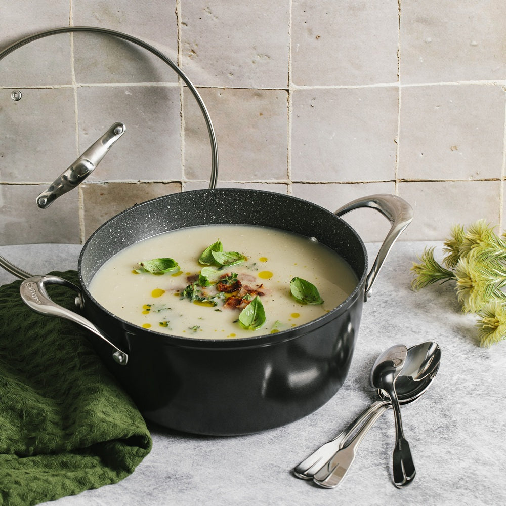 Salt & Pepper Tan-ium Casserole with Glass Lid 24cm