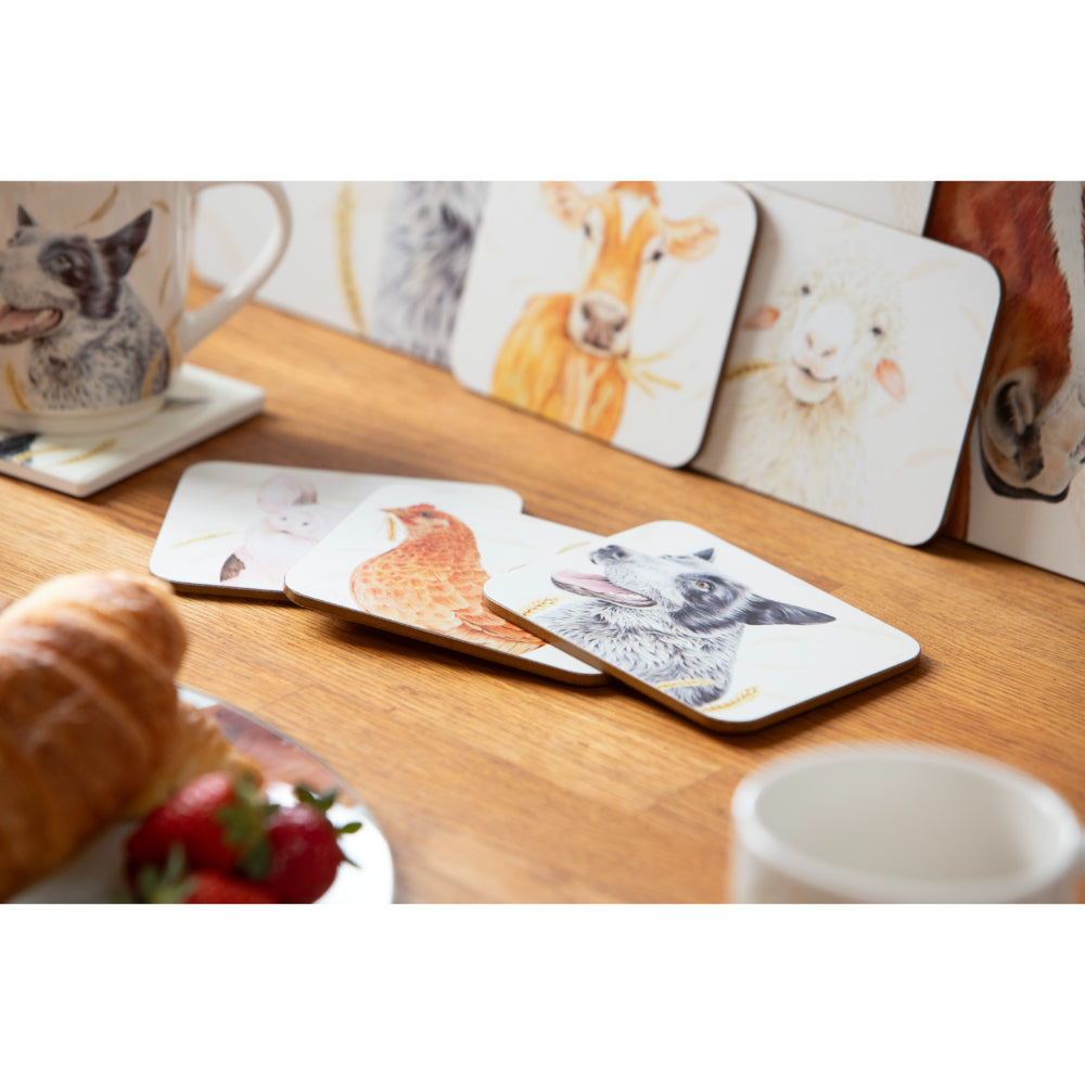 Ashdene Farmyard Faces 2 Set Of 6 Coasters