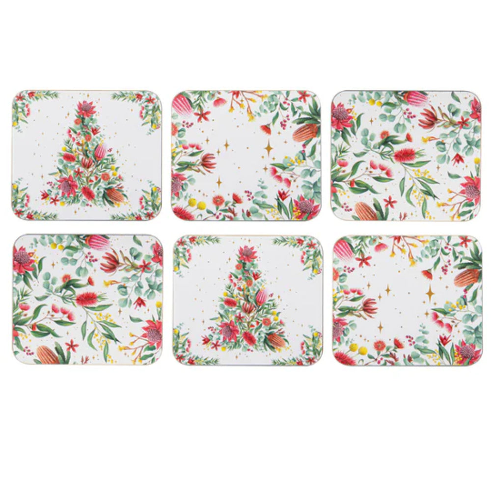 Ashdene Twinkling Blooms Set Of 6 Coasters