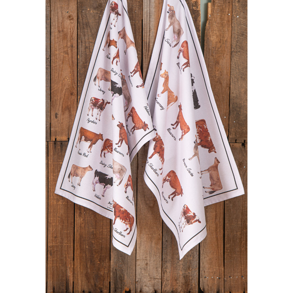 Ashdene Best In Breed Dairy Cow Set Of 2 Kitchen Towels