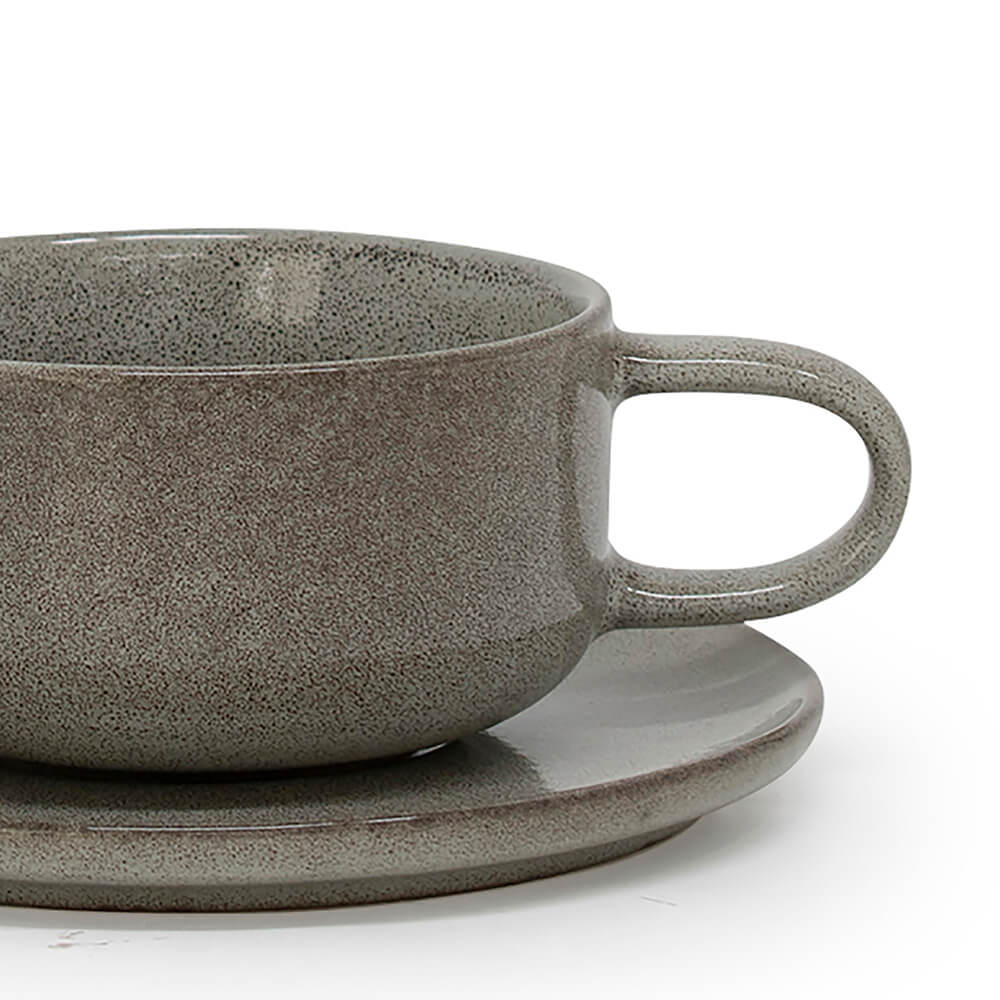 Salt & Pepper Relic Tea Cups & Saucers 260mL - Set of 6