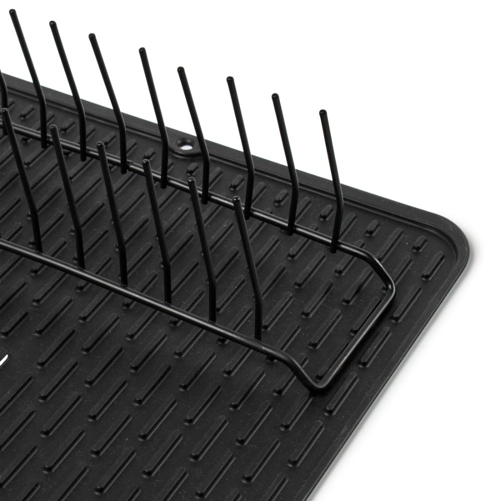 Salt & Pepper Rinse Dish Draining Mat with Rack