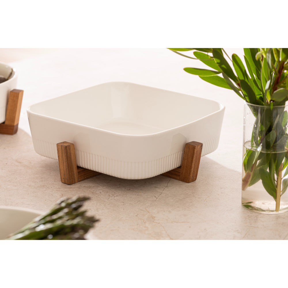 Ladelle Alto Oven To Table 27.5cm Square Rib Dish With Trivet