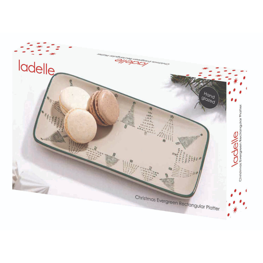 Ladelle Christmas Evergreen Rectangular Platter