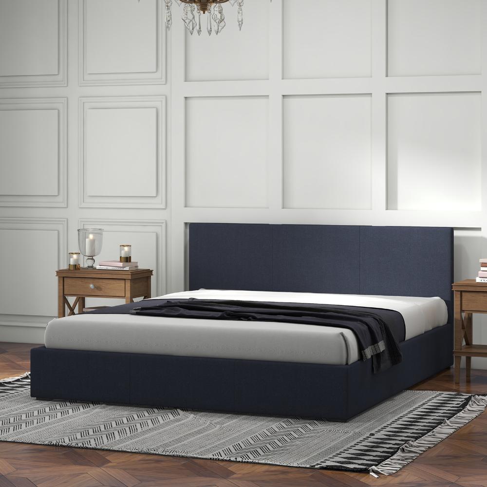 Milano Decor Luxury Gas Lift Bed With Headboard Charcoal