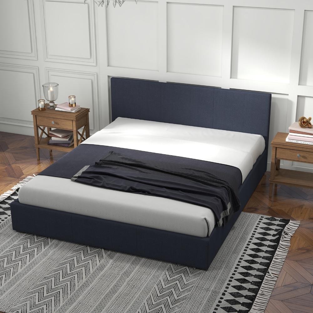 Milano Decor Luxury Gas Lift Bed With Headboard Charcoal