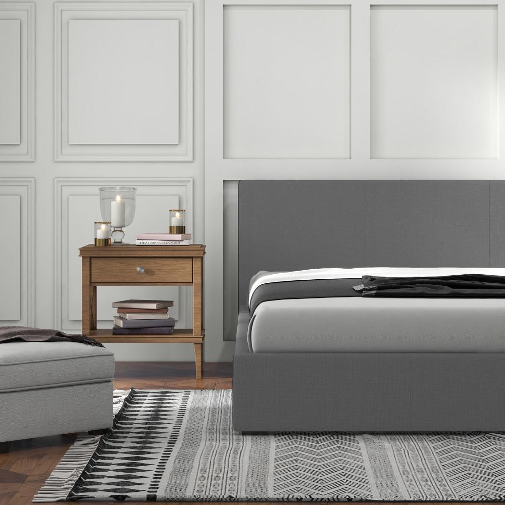 Milano Decor Sienna Luxury Bed With Headboard Grey