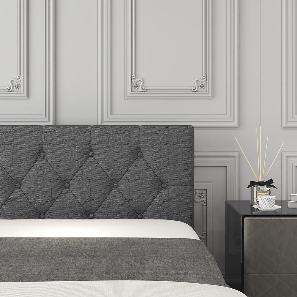 Milano Decor Capri Luxury Gas Lift Bed With Headboard Grey