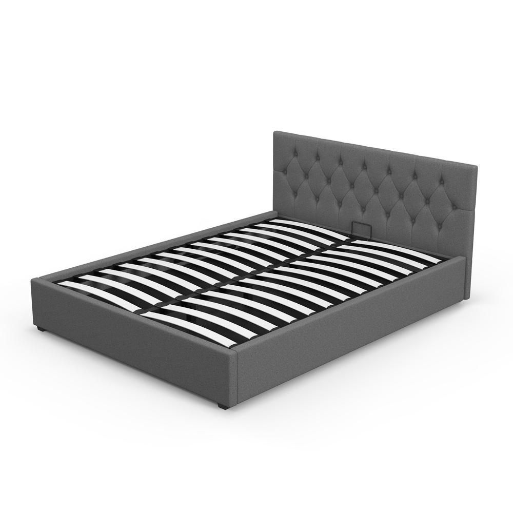 Milano Decor Capri Luxury Gas Lift Bed With Headboard Grey