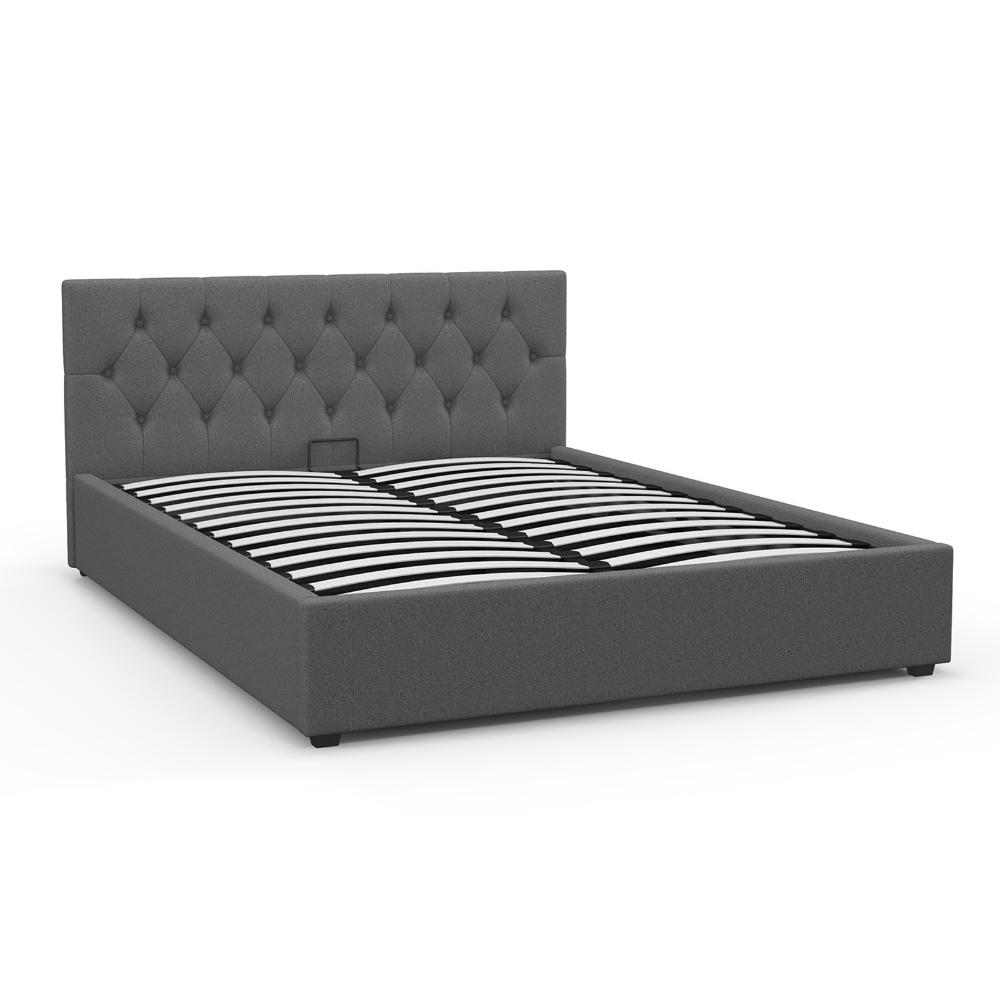 Milano Decor Capri Luxury Gas Lift Bed With Headboard Grey