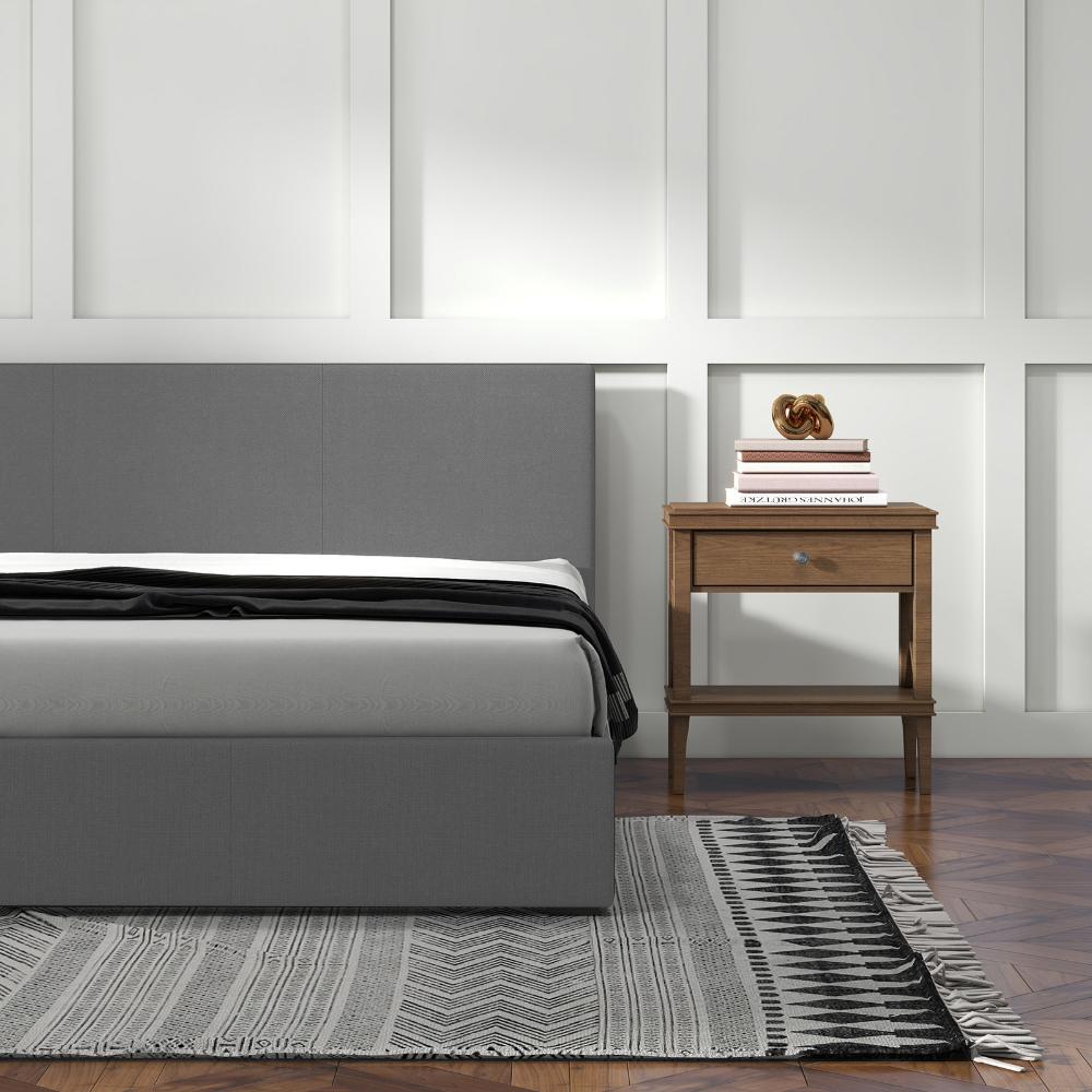 Milano Decor Luxury Gas Lift Bed With Headboard Grey