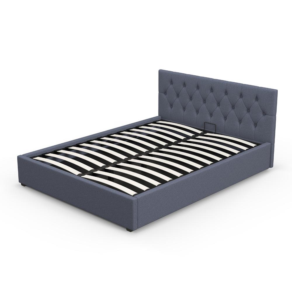 Milano Decor Capri Luxury Gas Lift Bed With Headboard Charcoal