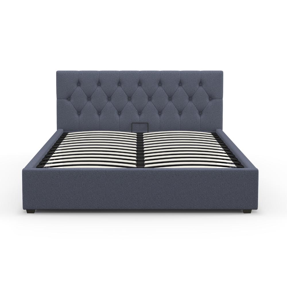 Milano Decor Capri Luxury Gas Lift Bed With Headboard Charcoal