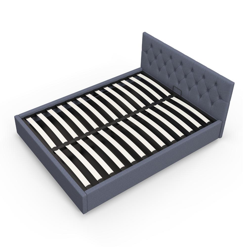 Milano Decor Capri Luxury Gas Lift Bed With Headboard Charcoal