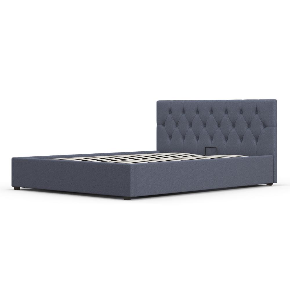 Milano Decor Capri Luxury Gas Lift Bed With Headboard Charcoal