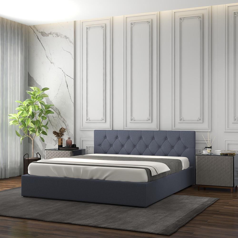 Milano Decor Capri Luxury Gas Lift Bed With Headboard Charcoal
