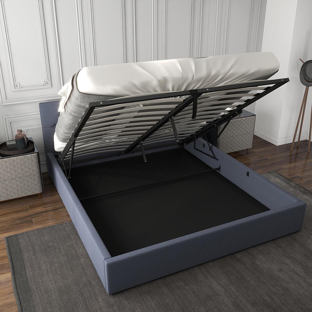 Milano Decor Capri Luxury Gas Lift Bed With Headboard Charcoal