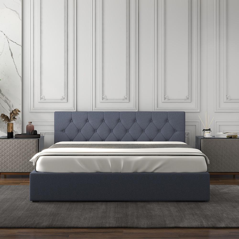 Milano Decor Capri Luxury Gas Lift Bed With Headboard Charcoal