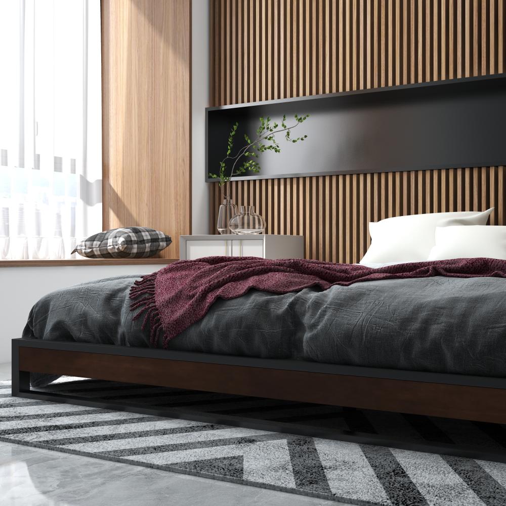 Milano Decor Sorrento Metal And Wood Bed Base Single