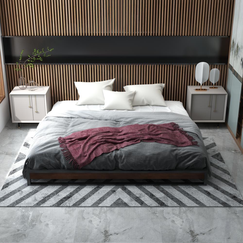 Milano Decor Sorrento Metal And Wood Bed Base Single