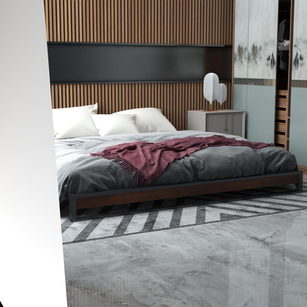 Milano Decor Sorrento Metal And Wood Bed Base Single