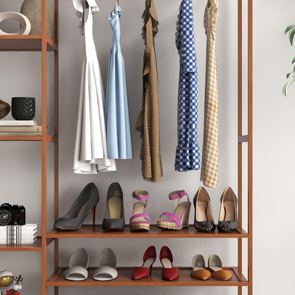 Milano Decor Multifunctional Bamboo Clothes Rack Brown