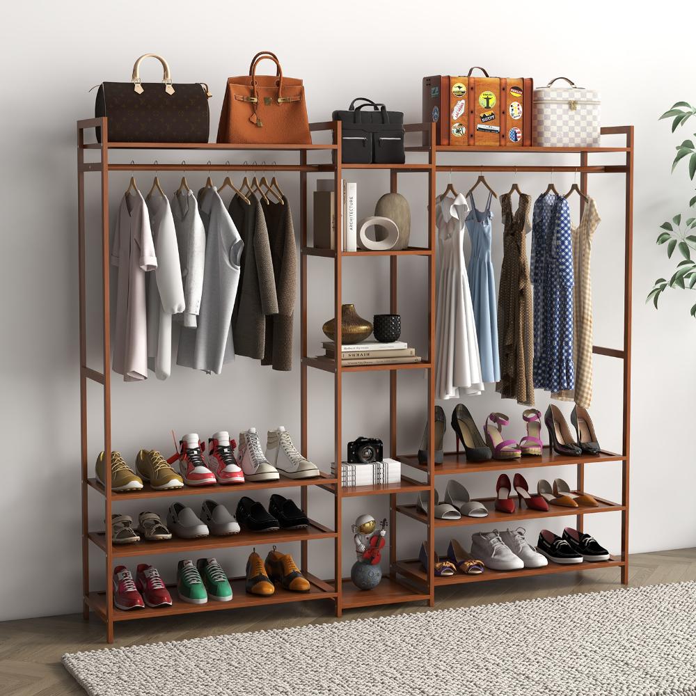 Milano Decor Multifunctional Bamboo Clothes Rack Brown