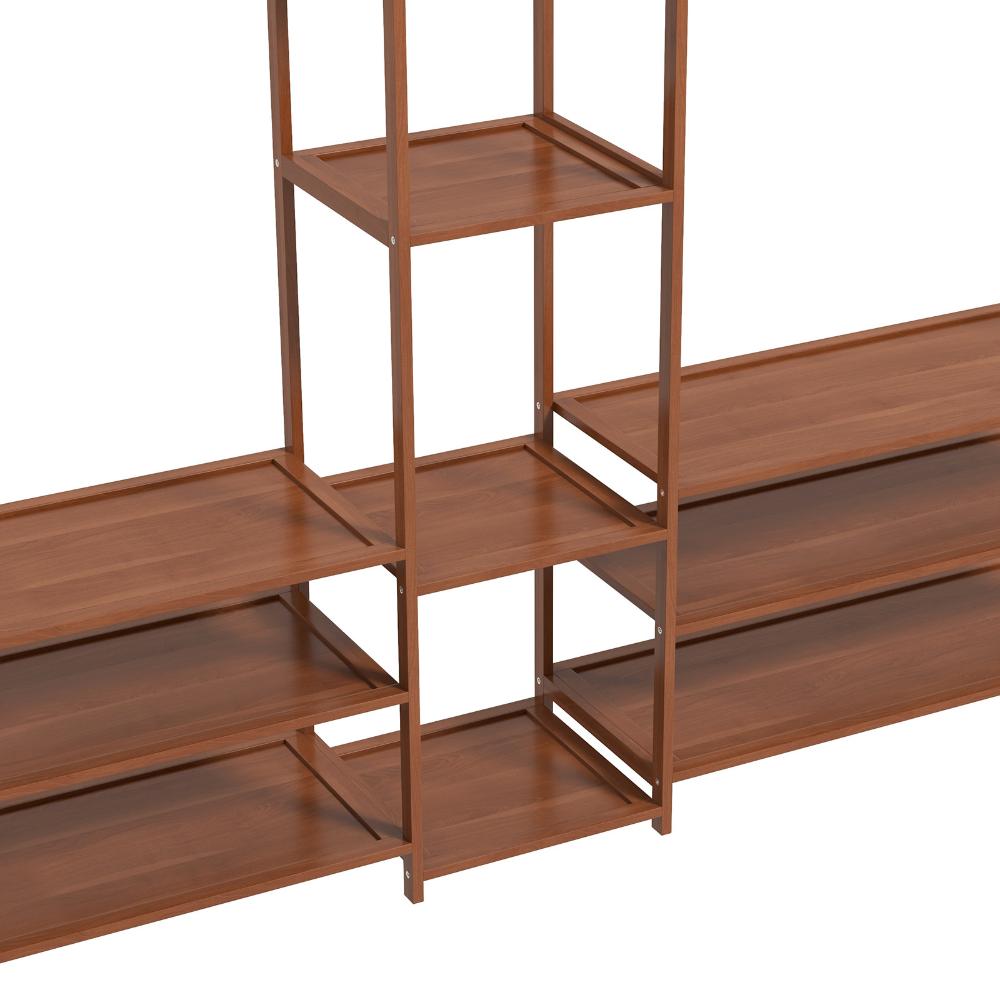 Milano Decor Multifunctional Bamboo Clothes Rack Brown
