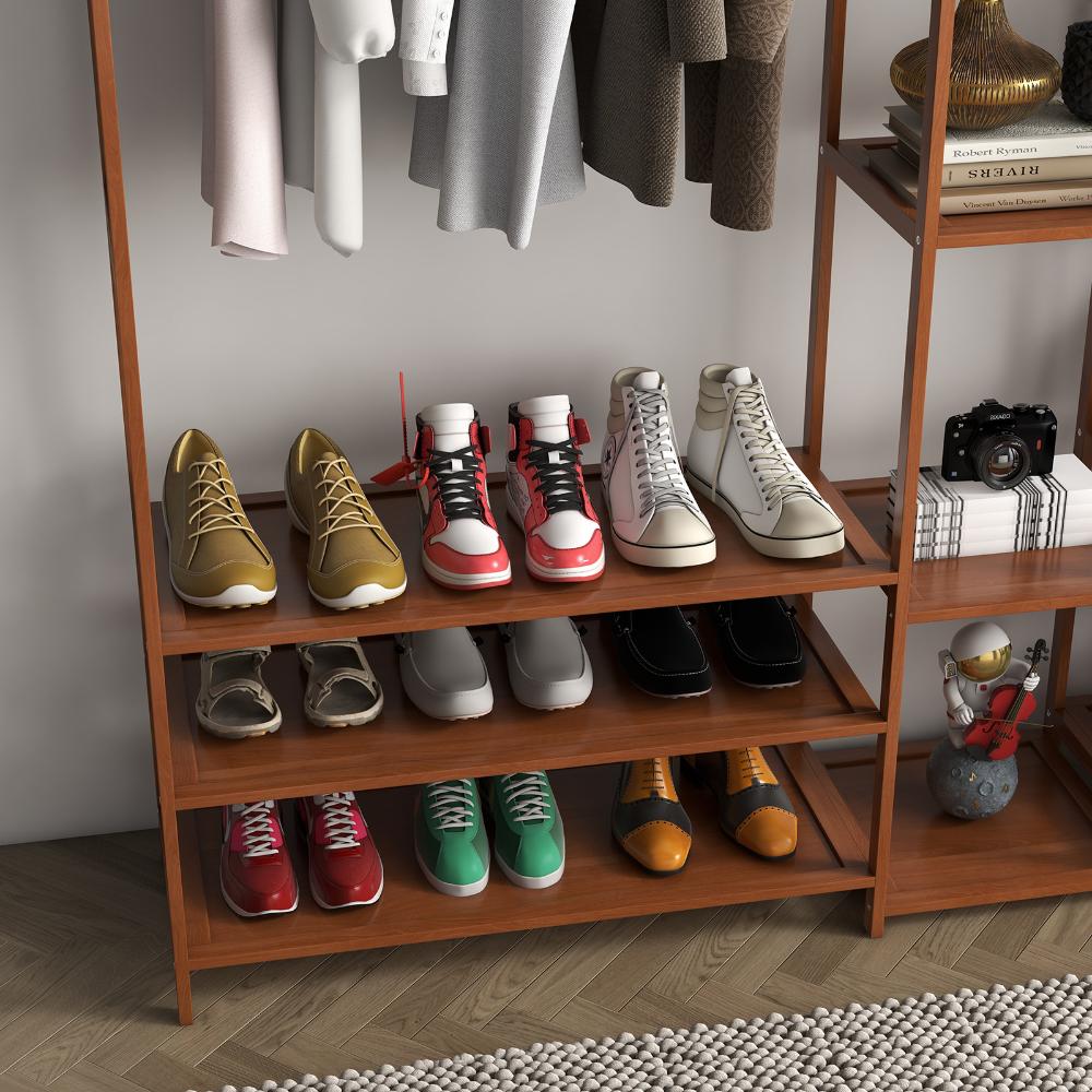 Milano Decor Multifunctional Bamboo Clothes Rack Brown