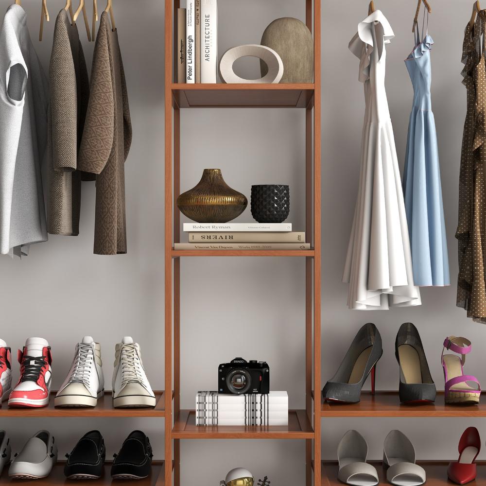 Milano Decor Multifunctional Bamboo Clothes Rack Brown