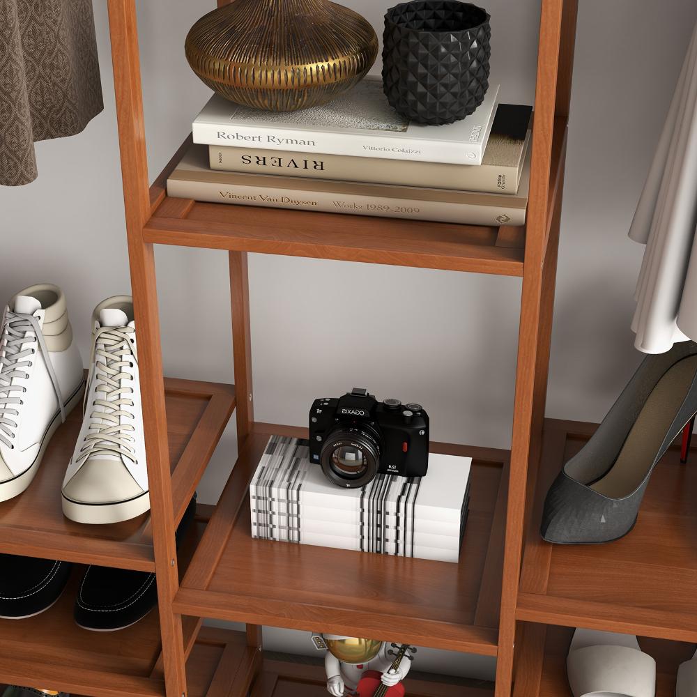 Milano Decor Multifunctional Bamboo Clothes Rack Brown