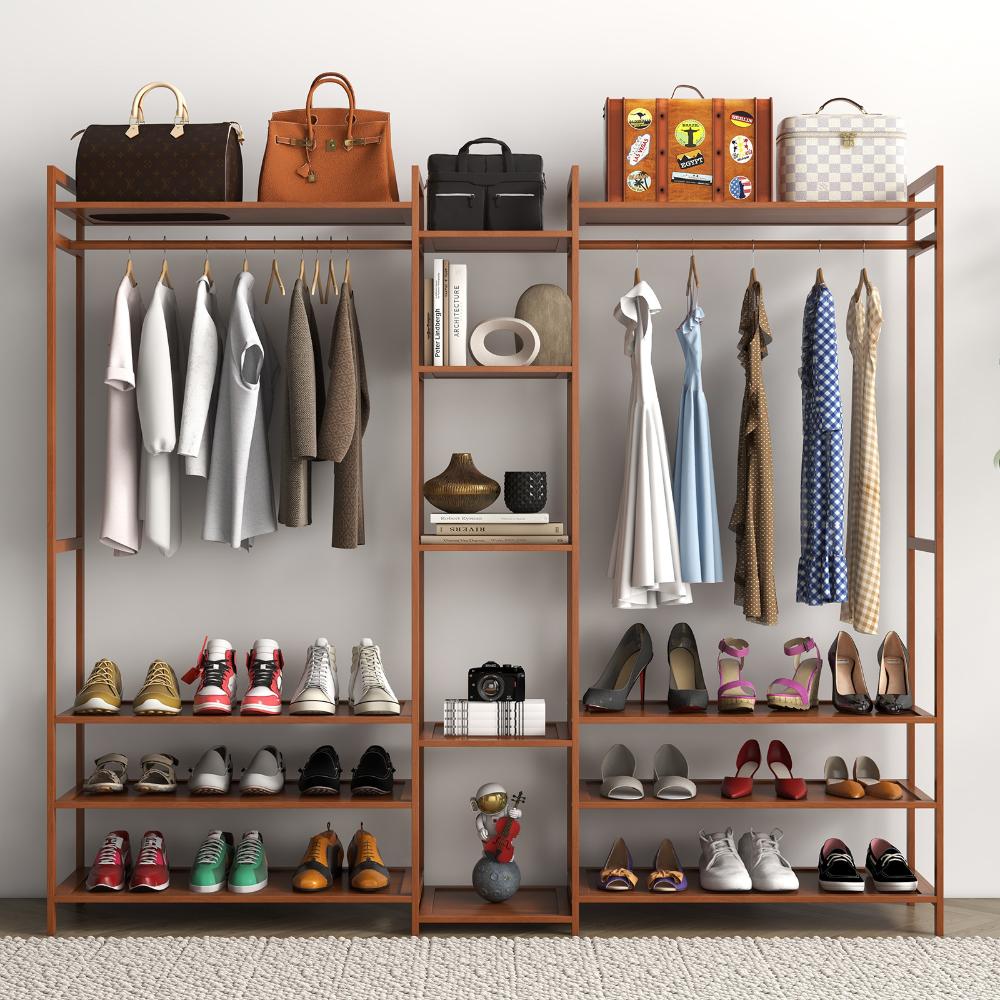 Milano Decor Multifunctional Bamboo Clothes Rack Brown