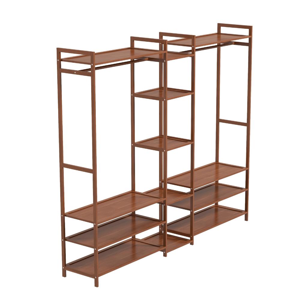Milano Decor Multifunctional Bamboo Clothes Rack Brown