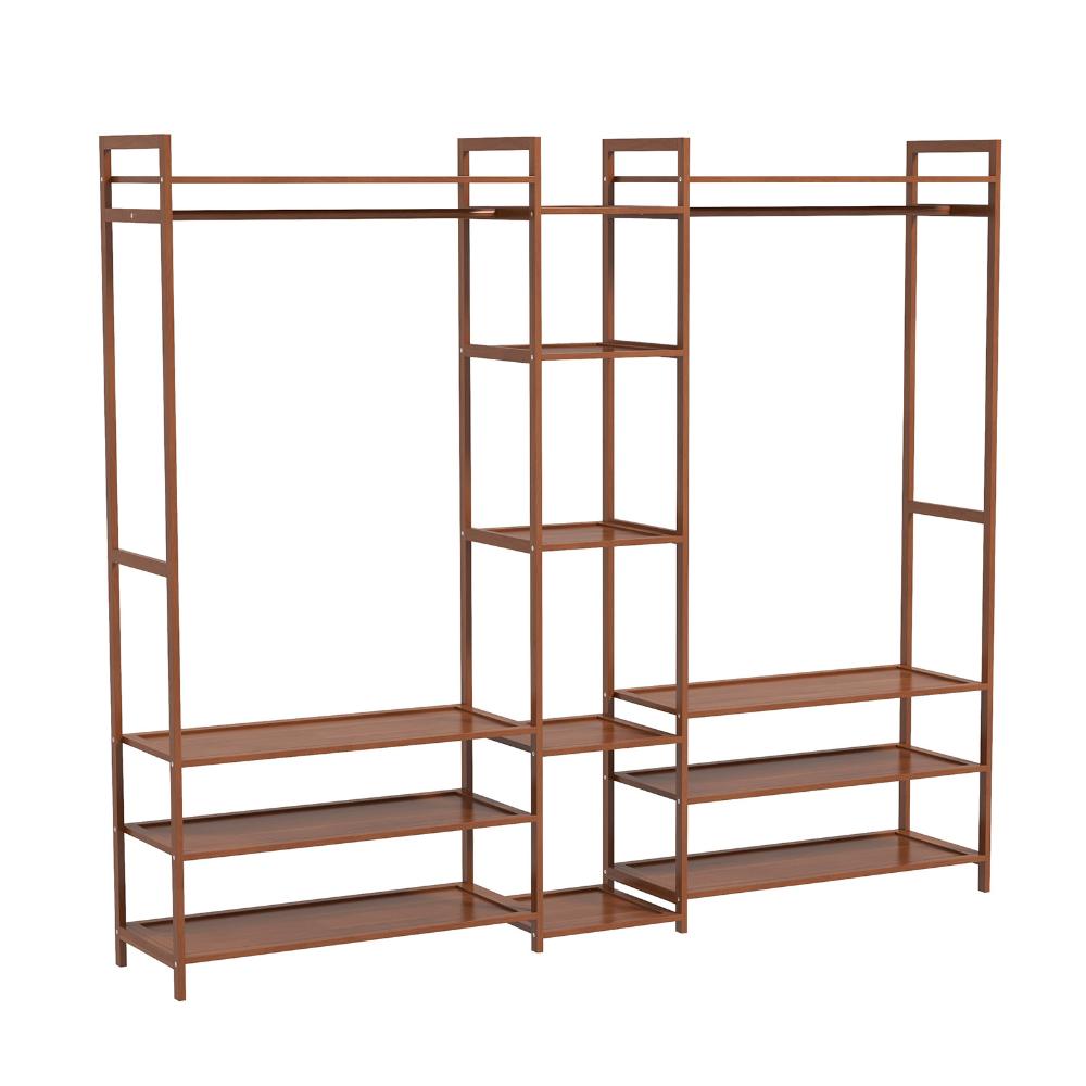 Milano Decor Multifunctional Bamboo Clothes Rack Brown