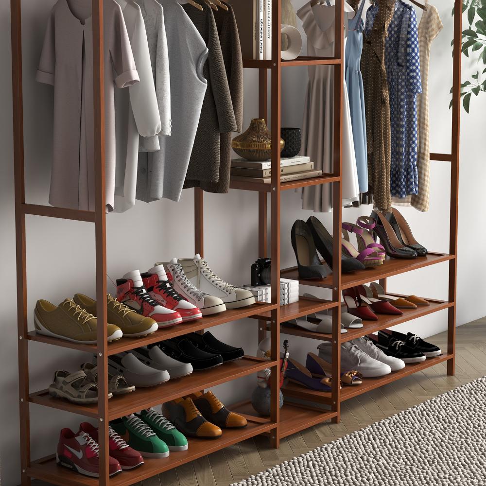 Milano Decor Multifunctional Bamboo Clothes Rack Brown