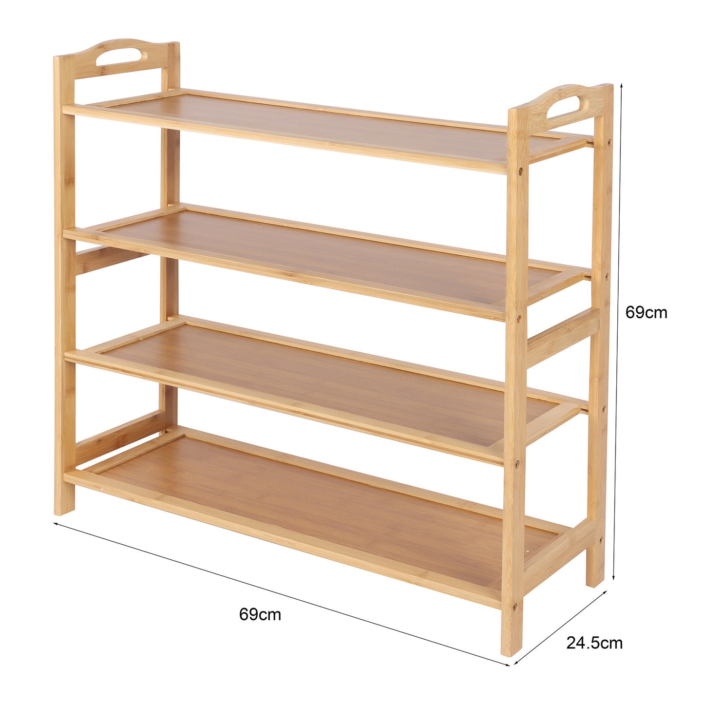 Casa Decor 4 Tier Bamboo Shoe Rack Oak