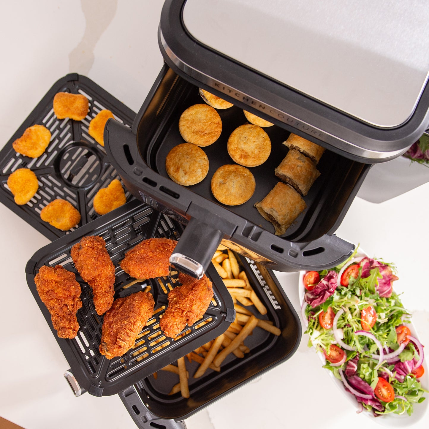 Kitchen Couture Clear View Vertex Dual Draw Air Fryer 11L