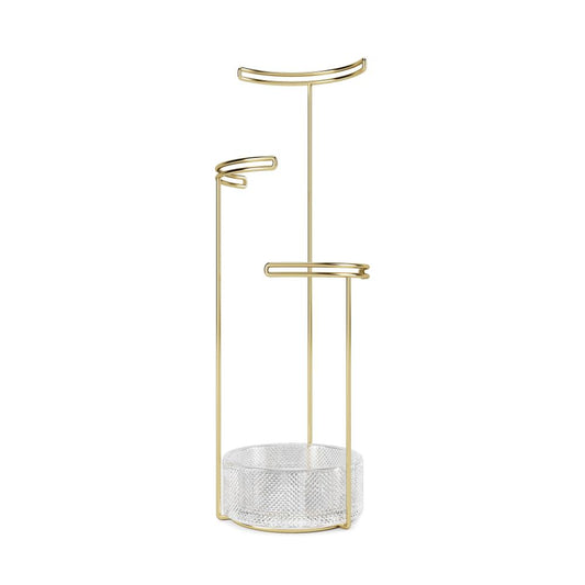 Umbra Tesora Jewellery Stand Glass/ Brass