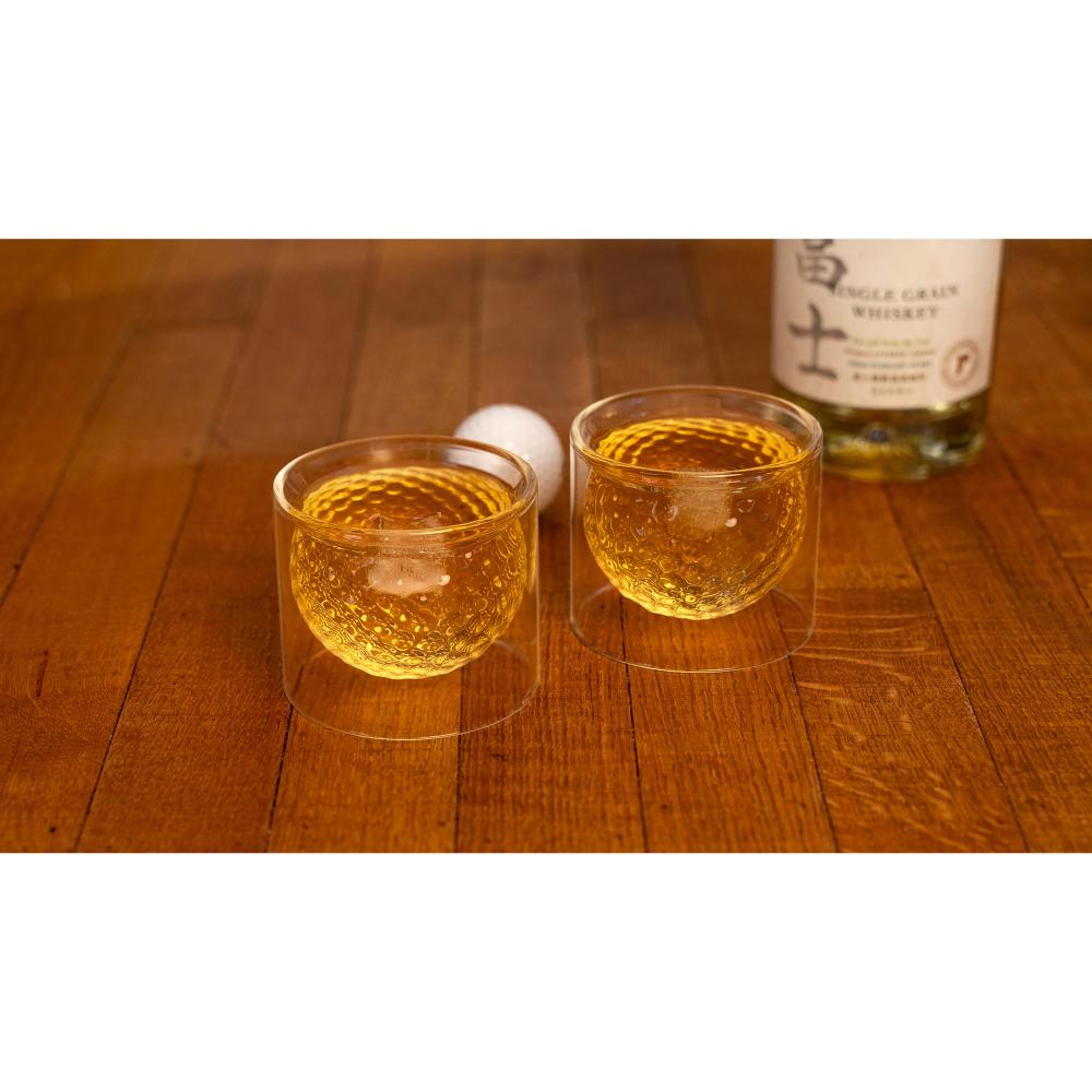 Kikkerland Set of 2 Golf Ball Glasses