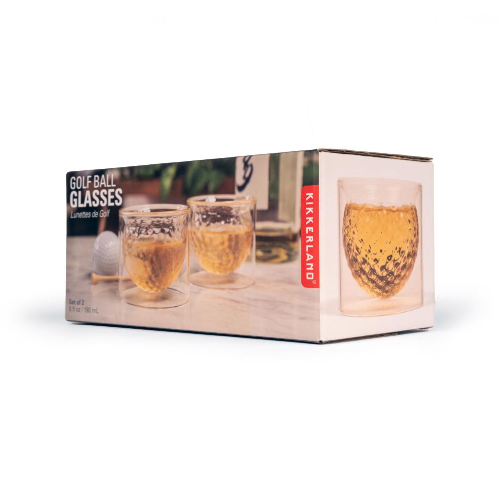Kikkerland Set of 2 Golf Ball Glasses