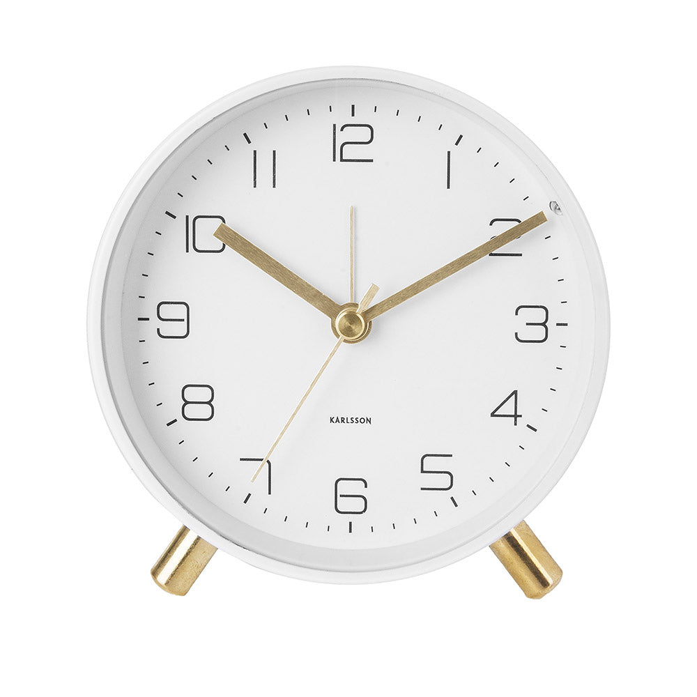 Karlsson Lofty Alarm Clock White with gold detail at House
