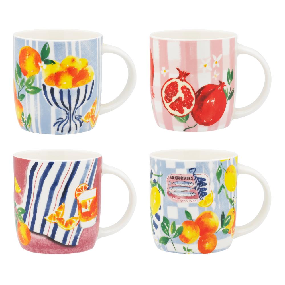 Porto Positano Set of 4 Mugs Multicolour