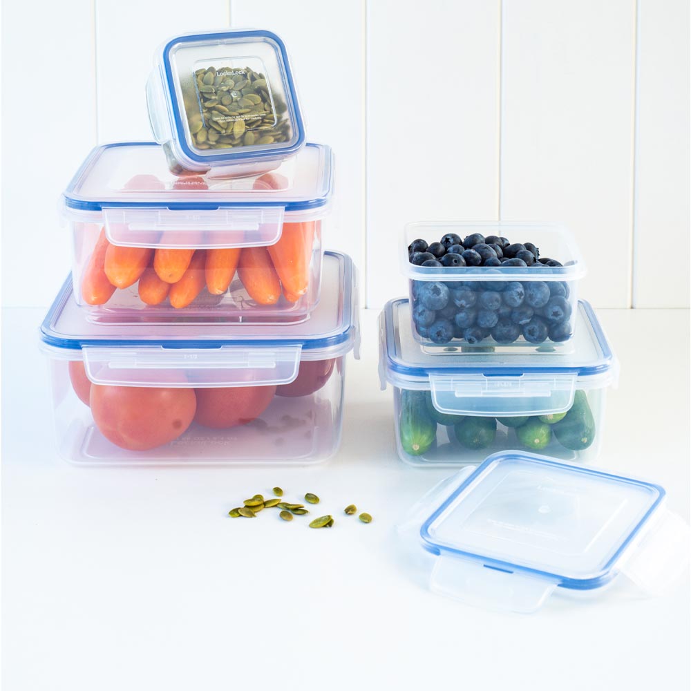 Lock & Lock Classic 5 Piece Square Container Set