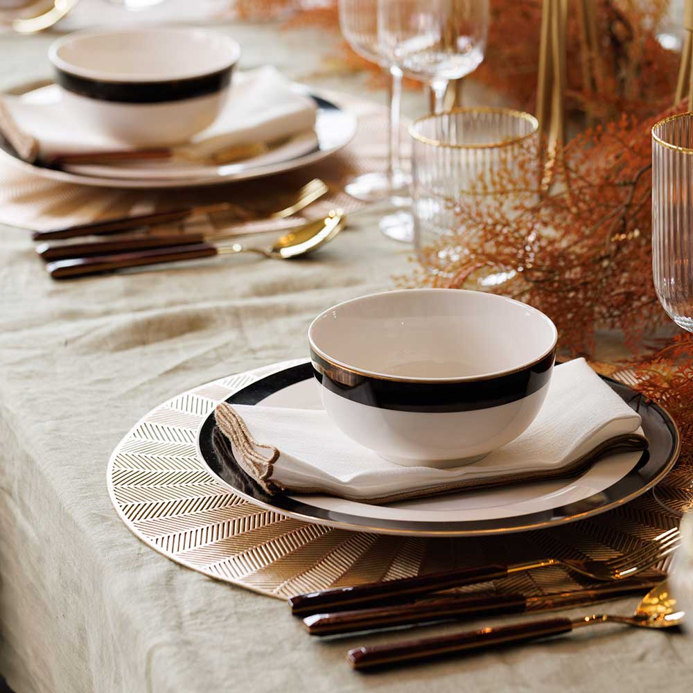 Mikasa Luxe Deco 12 Piece Fine China Dinner Set